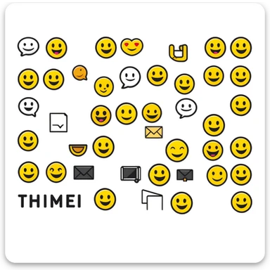 A wide format slideshow title screen for "The Emoji Movie Quiz" game with popular emoji characters arranged in a presentation-friendly layout sticker