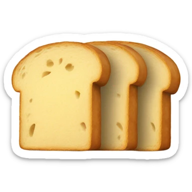 Two plain bread slices stacked sticker