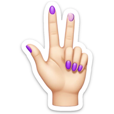 A 3D emoji-style human hand making a ‘pointing up with one finger’ gesture. The entire hand is colored in vibrant purple, with smooth glossy texture, simple shading, and no background. sticker