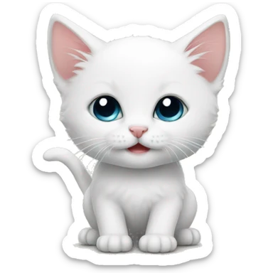 White tiny kitten  sticker