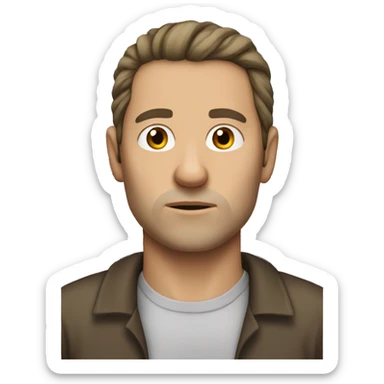 caucasian non-male prisoner with long brown hair mugshot sticker