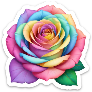 Pastel Rainbow Rose sticker
