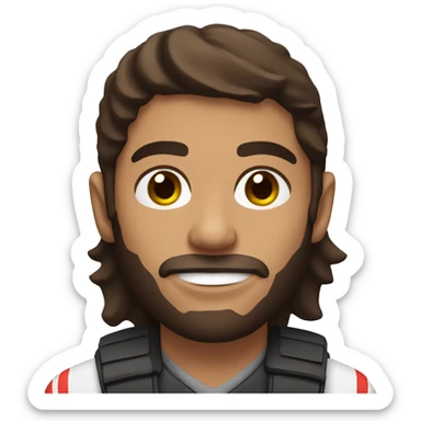 Brunette man with brown eyes riding a dirt bike sticker