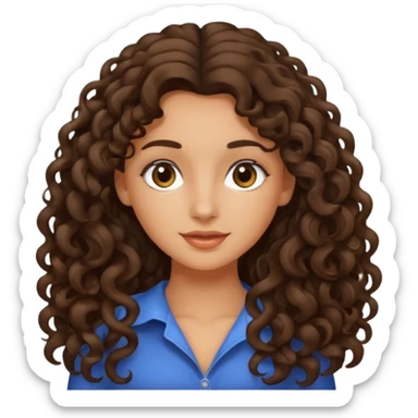 Fille brune cheveux bouclé long peau légèrement bronzé  sticker