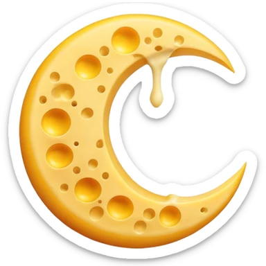 cheese circle moon sticker