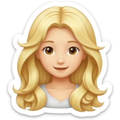 Love you blond girl sticker