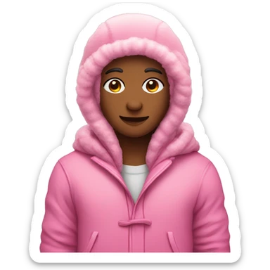 Pink Cozy Winter Jazket sticker