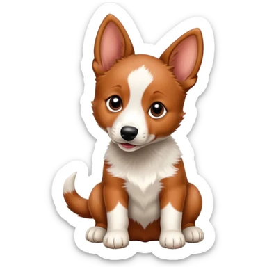 Red heeler puppy wagging tail excitedly sticker