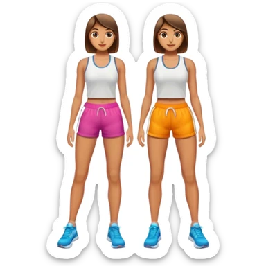 front view of full legs female with gym shorts sticker