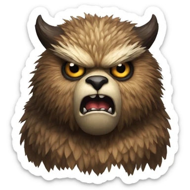 angry owlbear from Dungeons & Dragons super realistic sticker