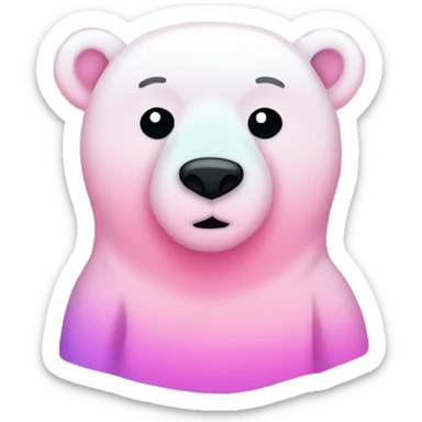 Pink ombre polar bear with glitter and no white sticker