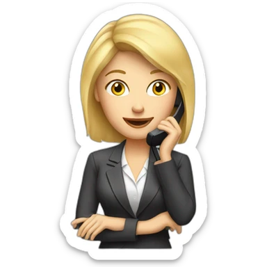 blond Woman CEO on a phone call sticker