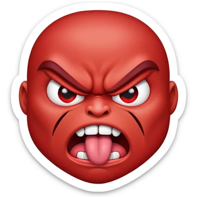 a really angry face sticking out its tongue  sticker