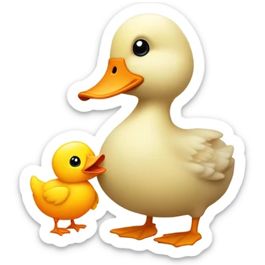 Yellow Duck eating cookie sticker