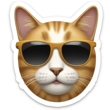 Cat with sunglasses sticker