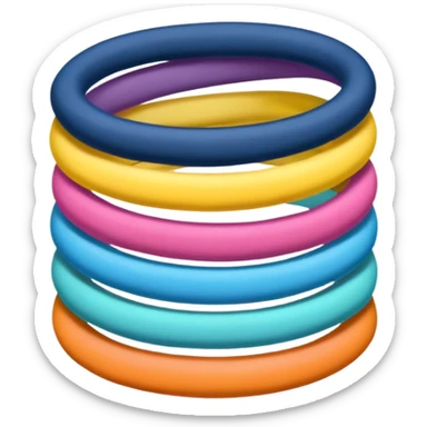 hair tie for tying hair，colourful，三根叠在一起，交错着叠 sticker