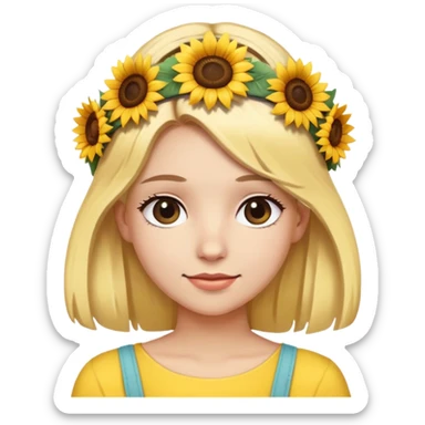Blond haired woman wearing sunflower headband  sticker