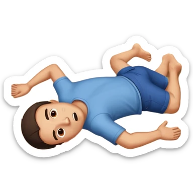 a man lying on the floor who has just fallen sticker