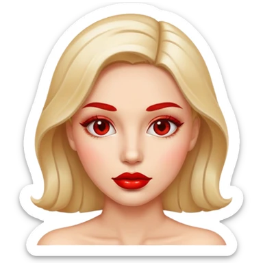 Woman tongue red shiny glossy lips sticker