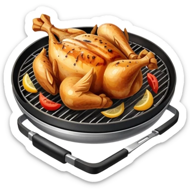 lunch grill checken  sticker