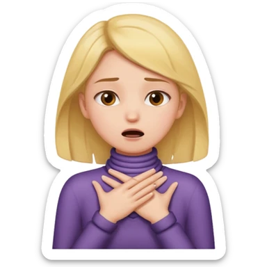 a girl with her hands around her neck choking herself sticker