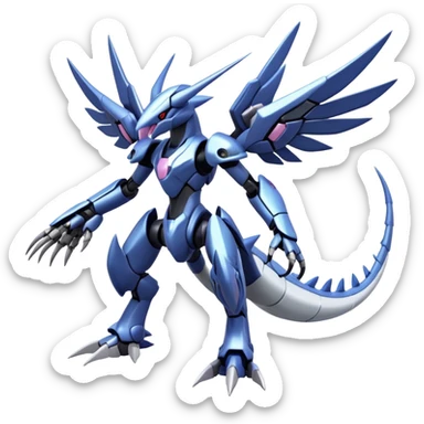  Cool Edgy Shiny Godly Ethereal Digimon-Genesect-Palkia-Dialga-Medabot-hybrid full body sticker