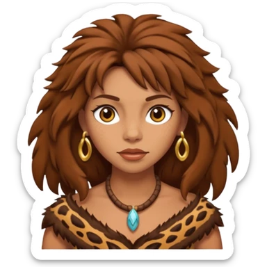 a CAVEWOMAN WITH BROWN HAIR sticker
