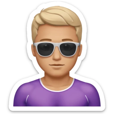 White guy with sunglasses topless and in swimwear sticker