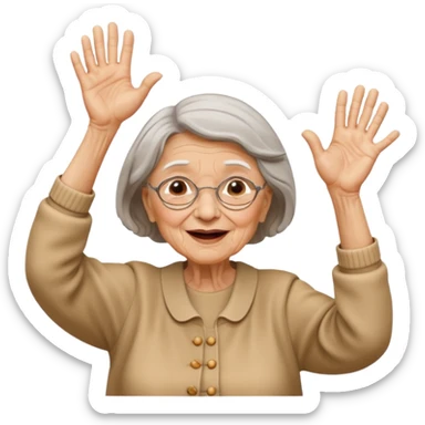 Old lady hands up raise the roof dancing  like she doesn’t care  sticker