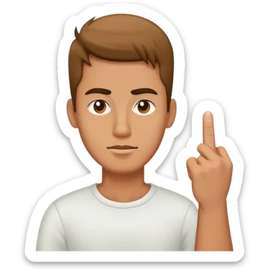 guy with middle finger  sticker