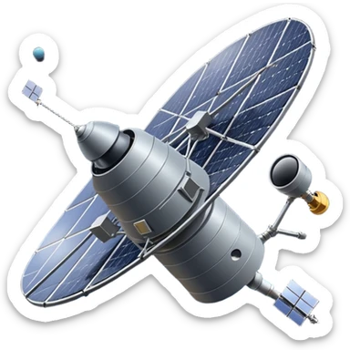 communication space satellite sticker