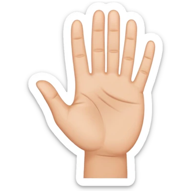 raised hand gesture signaling stop sticker