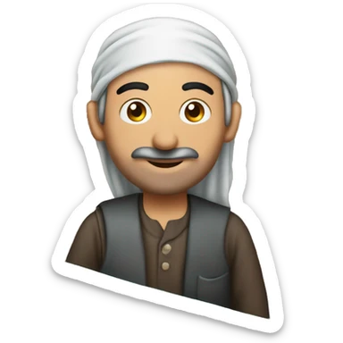 turkish seller holding rug sticker