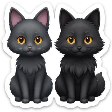 Black cat sucking silver fox sticker