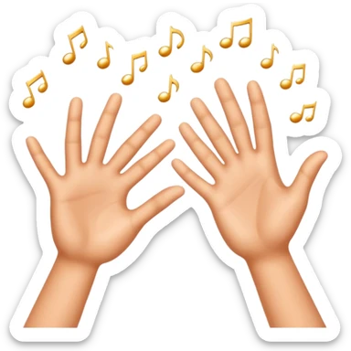 Two hands giving jazz-hands motion, maybe with little sparkles. sticker