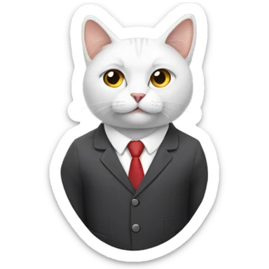 Business cat in a suif sticker