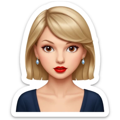 Taylor Swift red líp and elegant look sticker