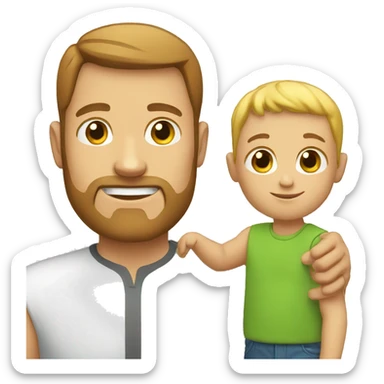 white dad with kid sticker