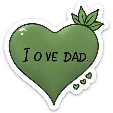 Heart with I love you dad tattooed in it  sticker