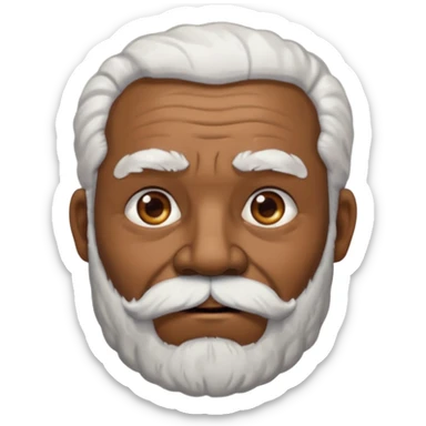black grandpa with white hear and a big bear wrinkled as fuck sticker
