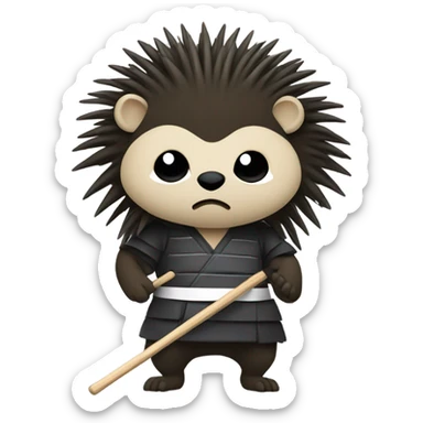 porcupine with a kendo stick sticker