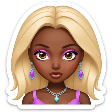 pretty bratz baddie, dark skin sticker