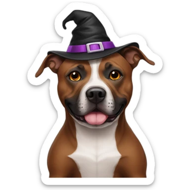 Brown staffy in halloween costume sticker