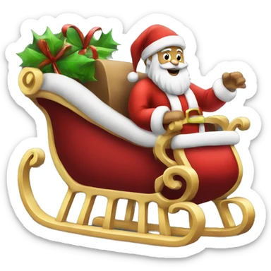 Santa sleigh sticker