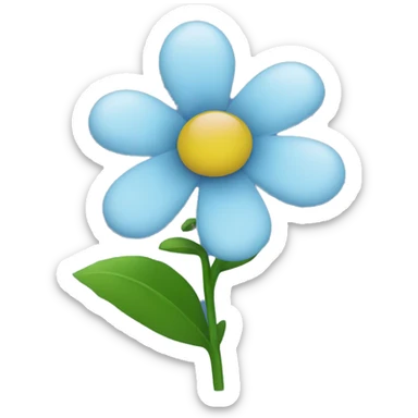 A right tik on a blue colour round flower sticker