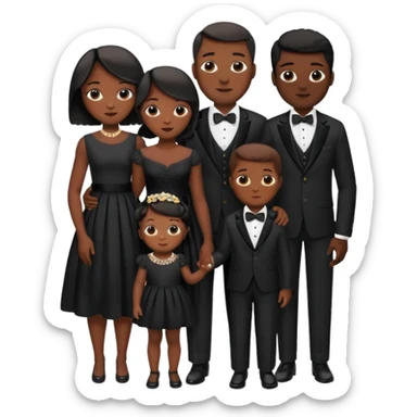 A fam of 7 mom dad big bro big sis middle sis and 2 baby we r black skin coulor and we r fine and baddies sticker