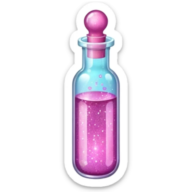 fill the vial with pink glitter sticker