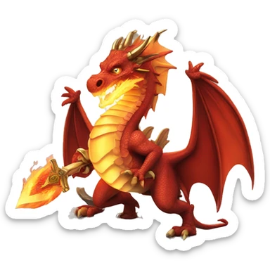 Imperia Roman fire dragon with a flaming sword sticker