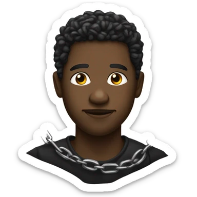 black man with broken chains aroud is writs sticker