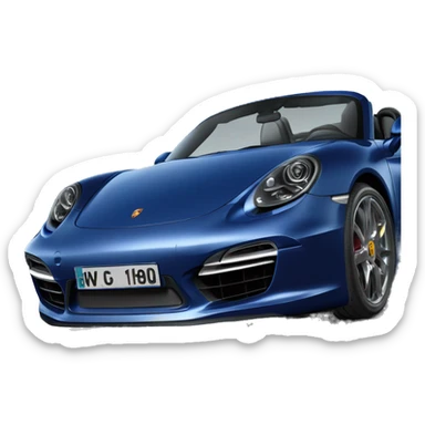 porsche 981 boxster dark blue rhd england number plate sticker